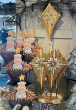 Load image into Gallery viewer, Oh Come Let us Adore Him Gold Christmas Metal Stake Outdoor or Indoor
