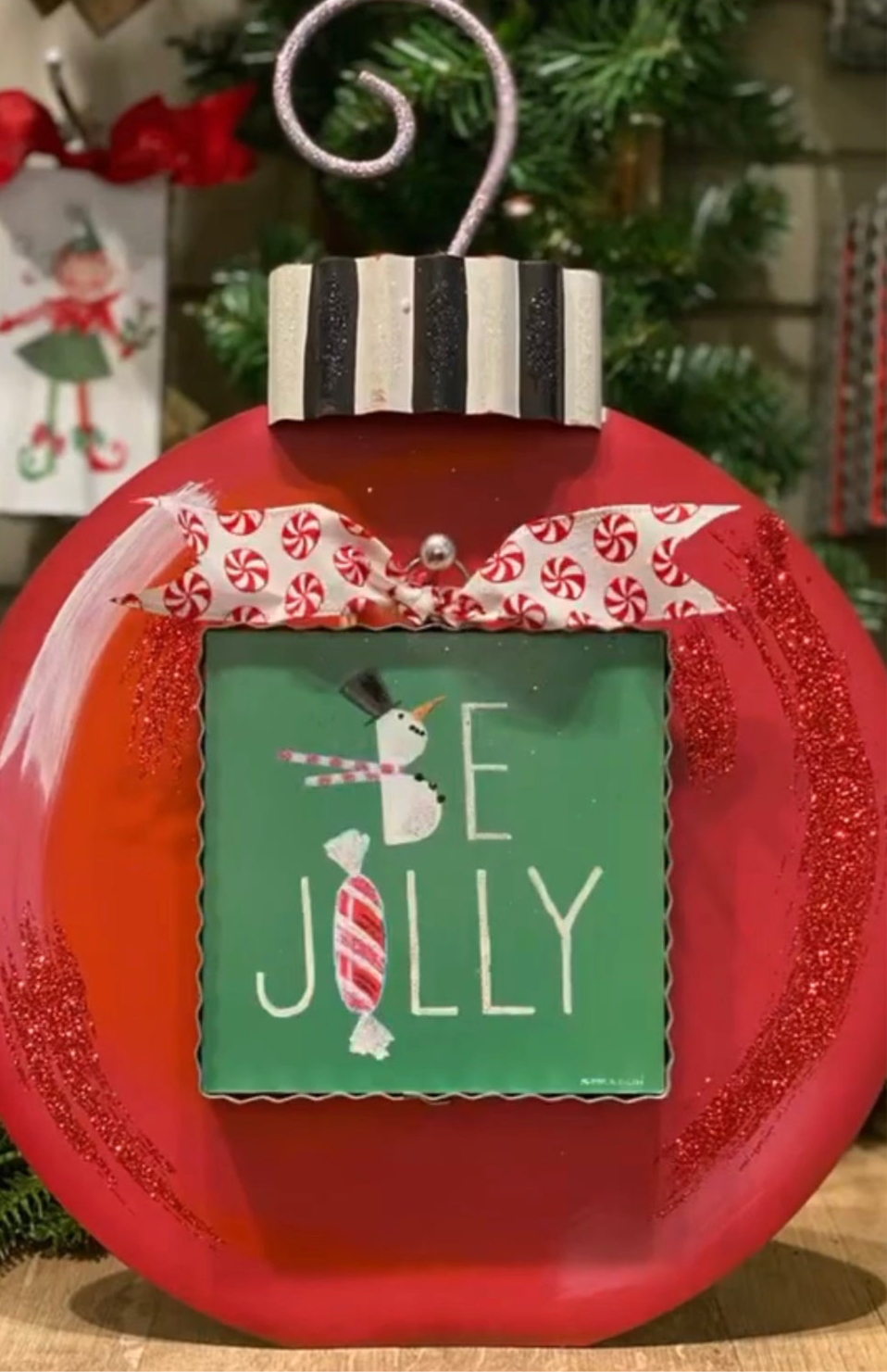 Snowman Be Jolly Mini Print with Galvanized Frame