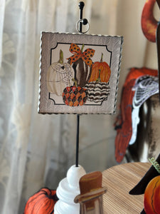 Halloween Mini Print Harlequin Pumpkin