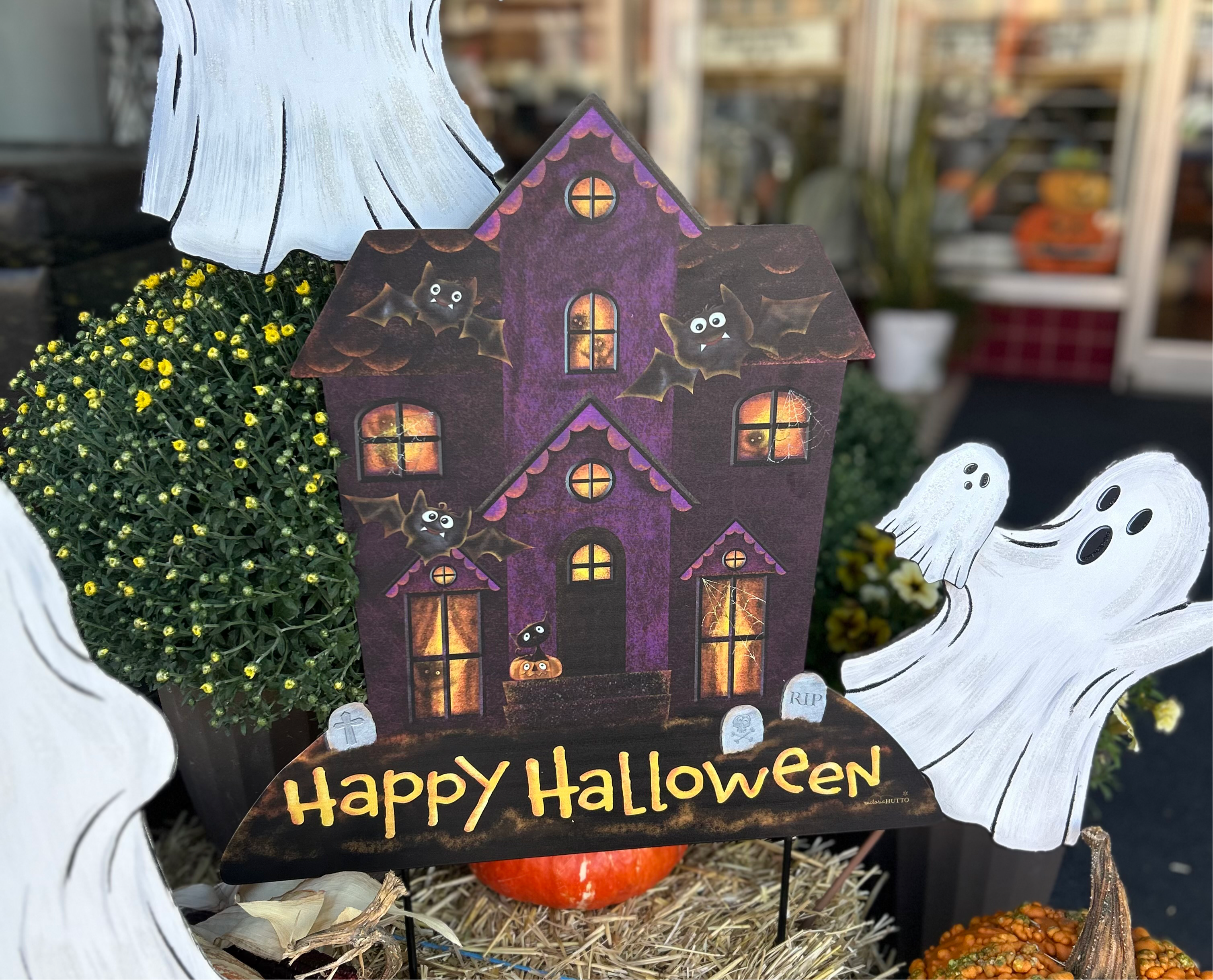 Halloween Haunted House Metal Stake with Attached Stakes