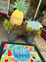 Load image into Gallery viewer, Welcome Pineapple Metal Outdoor Stake
