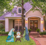 Load image into Gallery viewer, Holy Family Shimmering Outdoor Yard Stakes with Attached Easels
