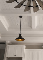 Load image into Gallery viewer, Farmhouse Bowl Style Black Pendant Adjustable Rope
