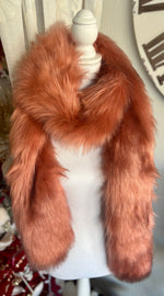 Load image into Gallery viewer, Coral Luxurious Faux Fur Scarf by Fabulous Furs
