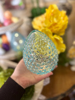 Load image into Gallery viewer, Glass Blue Hobnail Egg Easter Decor
