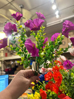 Load image into Gallery viewer, Purple Morning Glory Bush Artificial Flowers
