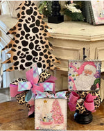 Load image into Gallery viewer, Leopard Christmas Trees Set of 3 Metal Outdoor Stakes
