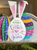 Load image into Gallery viewer, White Rabbit Silly Rabbit Easter is for Jesus!
