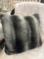 Load image into Gallery viewer, Faux Fur Smoke Gray 18”x18” Pillow
