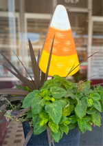 Load image into Gallery viewer, Fall/Halloween: Candy Corn Metal Stake with Galvanized Edge

