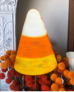 Fall/Halloween: Candy Corn Metal Stake with Galvanized Edge