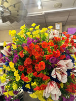 Load image into Gallery viewer, Red Morning Glory Bush Artificial Flowers
