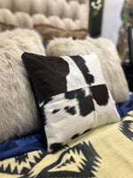 Load image into Gallery viewer, Cowhide Brown and White Pillow 16&quot; with Form
