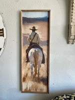 Load image into Gallery viewer, Cowboy Riding Western Art with Wood Frame
