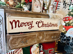 Load image into Gallery viewer, Merry Christmas White and Red Corrugated Metal Sign
