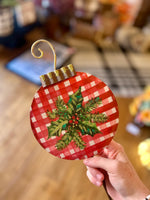 Load image into Gallery viewer, Christmas Check Ornaments Yard Metal Stakes Set of 3
