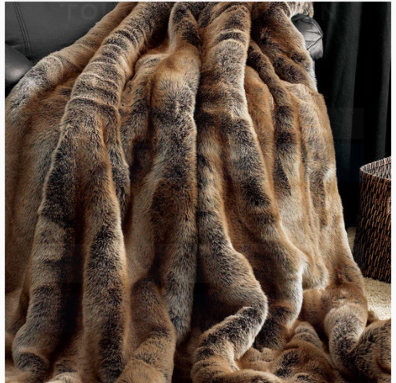 Coyote Faux Fur Throw 60”x72”