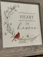 Load image into Gallery viewer, I Will You Hold You In My Heart Until I Can Hold You In Heaven Wood Framed Shimmering Picture
