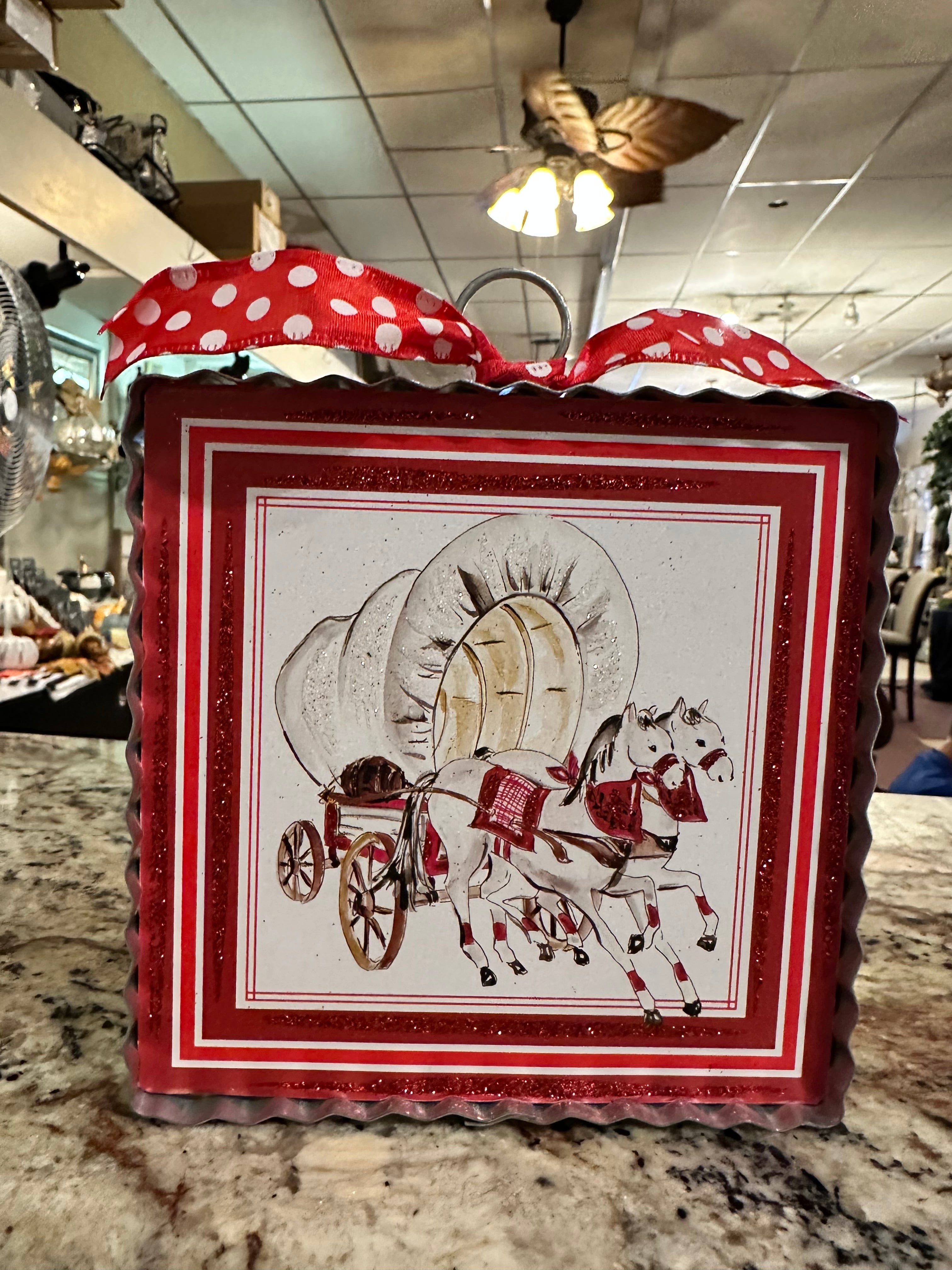 NEW! Sooner Wagon with Horses Mini Print