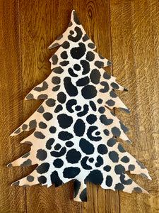 Leopard Christmas Trees Set of 3 Metal Outdoor Stakes