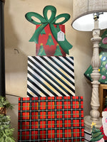 Load image into Gallery viewer, Red &amp; Green Packages Stacked Metal Stake Outdoor or Indoor
