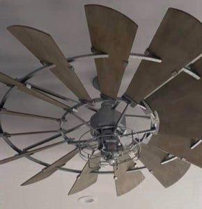 Galvanized Windmill Indoor Ceiling Fan