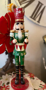 Load image into Gallery viewer, Christmas Red and Green Nutcracker with Drum

