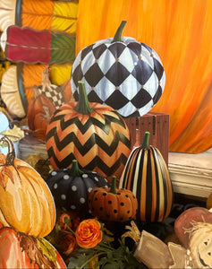 Harlequin Stacked Pumpkin Topiary