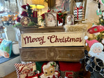 Load image into Gallery viewer, Merry Christmas White and Red Corrugated Metal Sign
