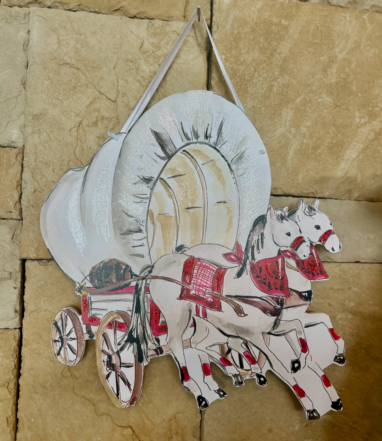 Sooner Wagon Door Hanger with Shimmering Finish