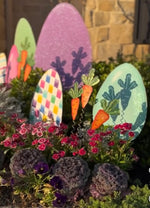 Load image into Gallery viewer, Spring/Easter Collection: Set of 6 Medium Glittered Eggs Metal Stake
