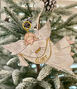 Load image into Gallery viewer, Angel White and Gold Glory Metal Ornament
