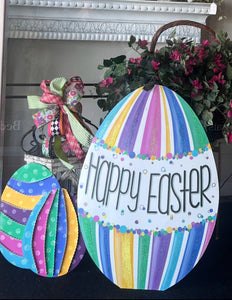 Spring/Easter Collection:  Happy Easter Egg Metal Stake with Easel