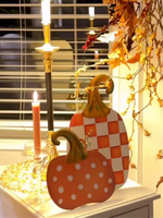 Load image into Gallery viewer, Orange White Halloween Metal Outdoor Stake
