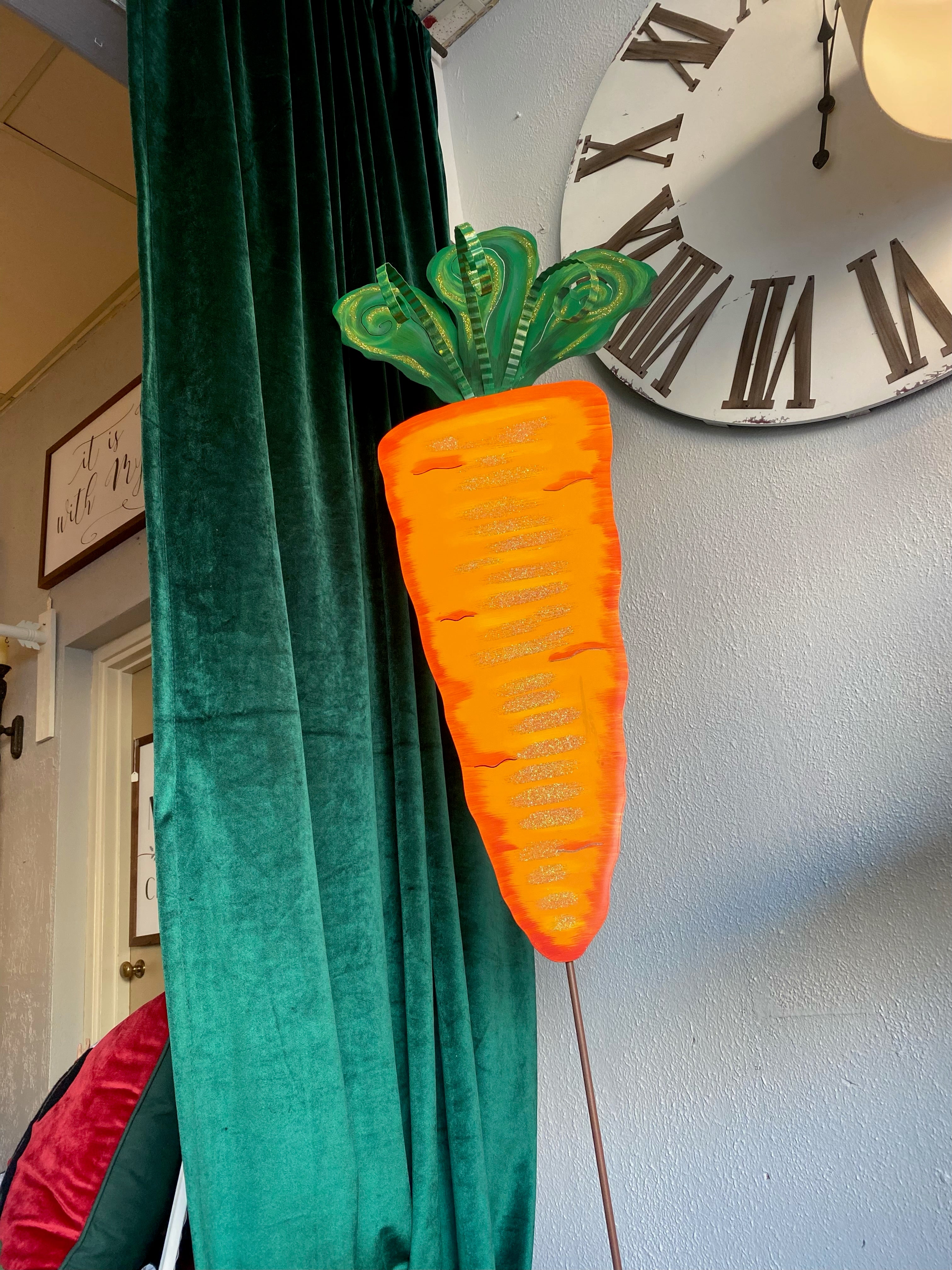 Large Metal Yard Carrot Indoor or Outdoor Stake