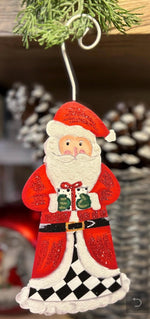 Load image into Gallery viewer, Santa Claus Harlequin Metal Ornament
