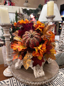 Fall Floral Arrangement on tile, Pedestal Optional