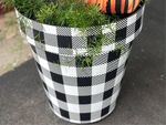 Load image into Gallery viewer, Black and White Check Outdoor Pot
