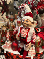 Load image into Gallery viewer, Posable Red &amp; White Elf 22” with Bells
