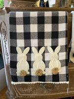 Load image into Gallery viewer, Black &amp; White Check Bunny Table Runner
