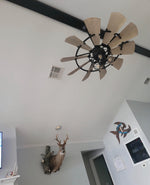 Load image into Gallery viewer, Quorum 95210-86 Windmill Indoor Ceiling Fan Oiled Bronze 10 Blade Industrial Fan
