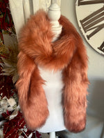 Load image into Gallery viewer, Coral Luxurious Faux Fur Scarf by Fabulous Furs
