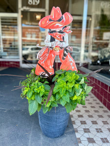 Cowboy Metal Stake Pistol Pete or Door Hanger
