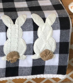 Load image into Gallery viewer, Black &amp; White Check Bunny Table Runner
