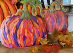 Load image into Gallery viewer, Artful Orange Pumpkins Set of 2 Metal Stakes
