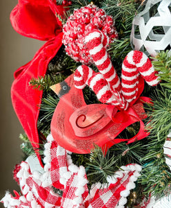 Red Cardinal Christmas Metal Ornament