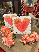 Load image into Gallery viewer, Valentines Day: Red Heart Scalloped Print and White Background
