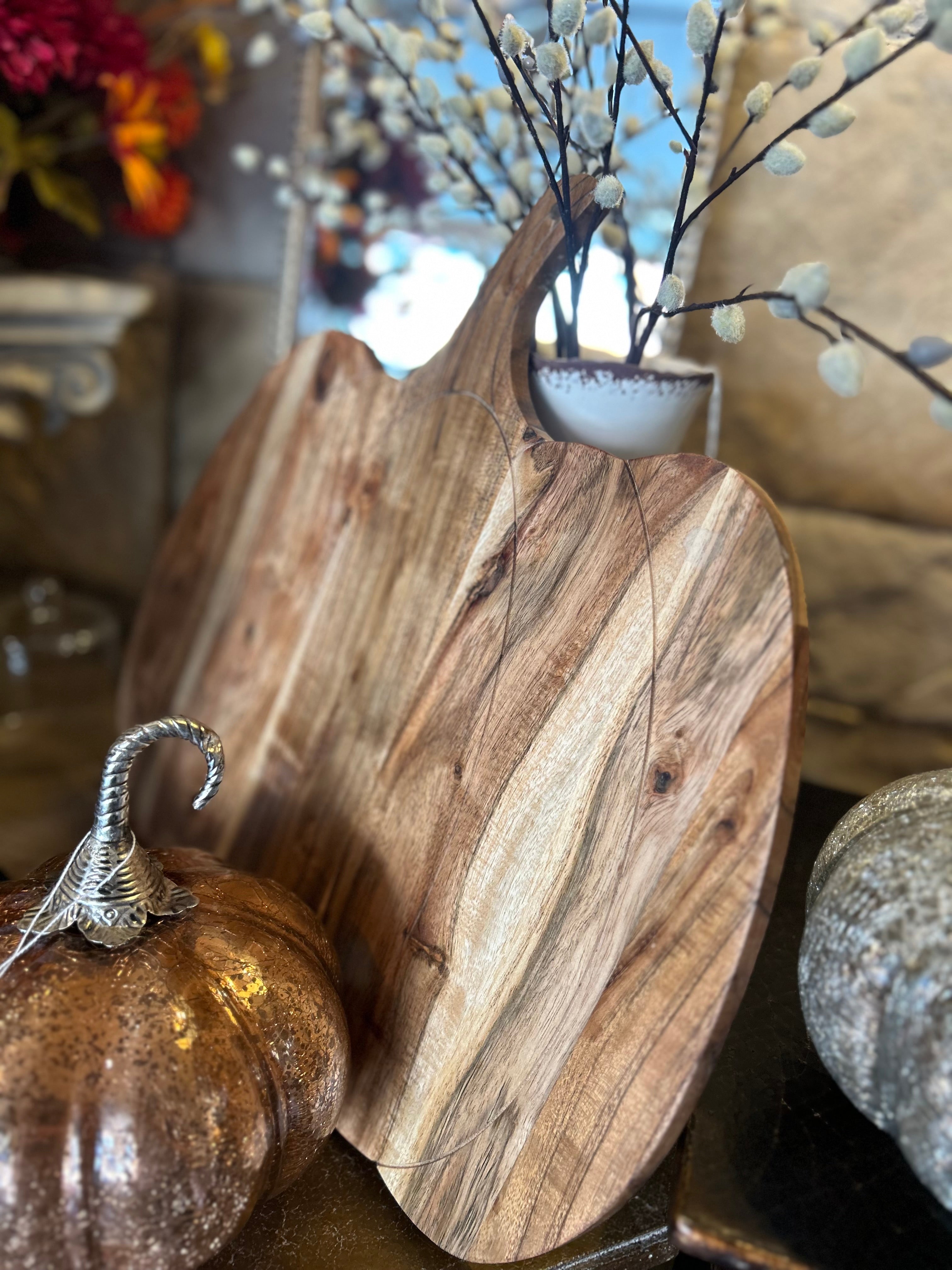 Pumpkin Shaped Serving Natural Board