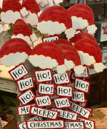 Load image into Gallery viewer, Hohoho with Santa Hat Metal Stake Outdoor or Indoor
