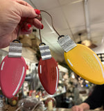 Load image into Gallery viewer, Set of 6 Vintage Bulbs Metal Ornaments with Attached Hooks
